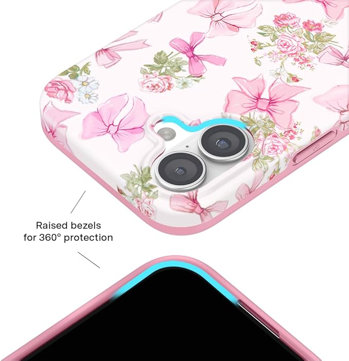 VELVET CAVIAR Case for iPhone 17 | Compatible with MagSafe | 10ft Drop Tested | Protective Designer Cases | Posie Pink Bow