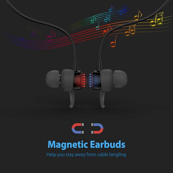 Lightning Headphones Earphones Magnetic Earbuds in-Ear MFi Certified with Microphone Controller for Sports Workout Compatible with iPhone 14/13/12/11/Pro Max/Xr/Xs Max/X Black&Red