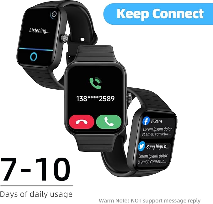 Smart Watch for Women Men, Answer/Make Call, Alexa Built-in, 1.8“ Fitness Tracker with 100 Sport Modes, Heart Rate, Blood Oxygen, Sleep Monitor, Fit for Android and iPhone, IP68 Waterproof