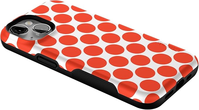 Casely iPhone 14 Case | Red Dots | High Contrast Design | Compatible with MagSafe | Bold Protective Design