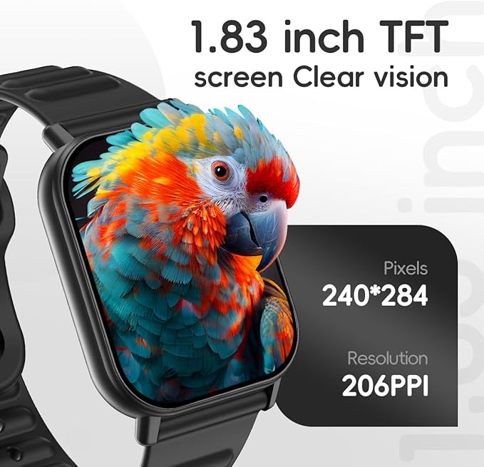 Smart Watch Sports Pedometer Fitness Tracker, Bluetooth Call Heart Rate/Blood Oxygen/Sleep Monitor, 100 Sports Modes Waterproof for iOS Android Men's Women's Smart Watch (Black)