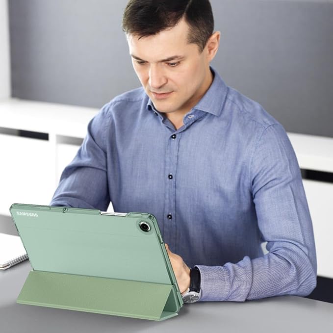 MoKo Case for Galaxy Tab A9+/A9 Plus 11 inch 2023, Slim Stand Protective Smart Cover with Hard PC Translucent Back Shell for Tab A9 Plus Tablet (SM-X210/X216/X218), Auto Wake/Sleep, Agave Green