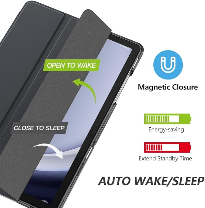 MoKo Case for Galaxy Tab A9+/A9 Plus 11 inch 2023, Slim Stand Protective Smart Cover with Hard PC Translucent Back Shell for Tab A9 Plus Tablet (SM-X210/X216/X218), Auto Wake/Sleep, Space Gray