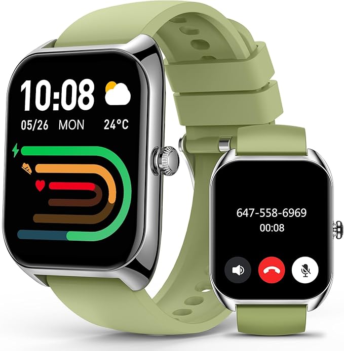 Smart Watch (Answer/Make Call) for Men Women, 2.02" Smartwatch with Heart Rate/Blood Pressure/Blood Oxygen/Sleep Monitor, IPX8 Waterproof Fitness Tracker, 100+ Sports Modes Compatible with iOS Android