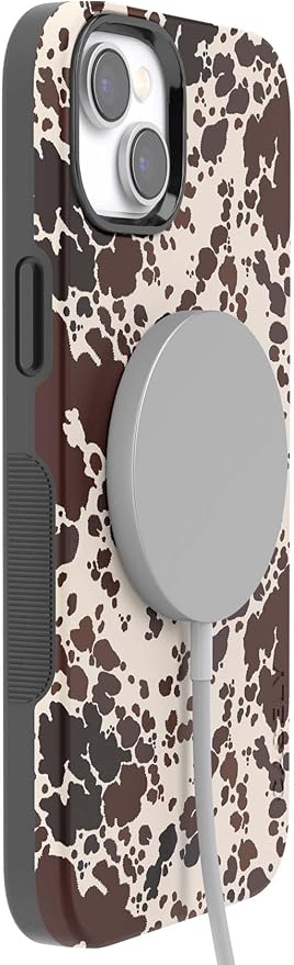 Casely iPhone 14 Case | Cowgirl Envy | Cow Print | Compatible with MagSafe | Bold Protective Design
