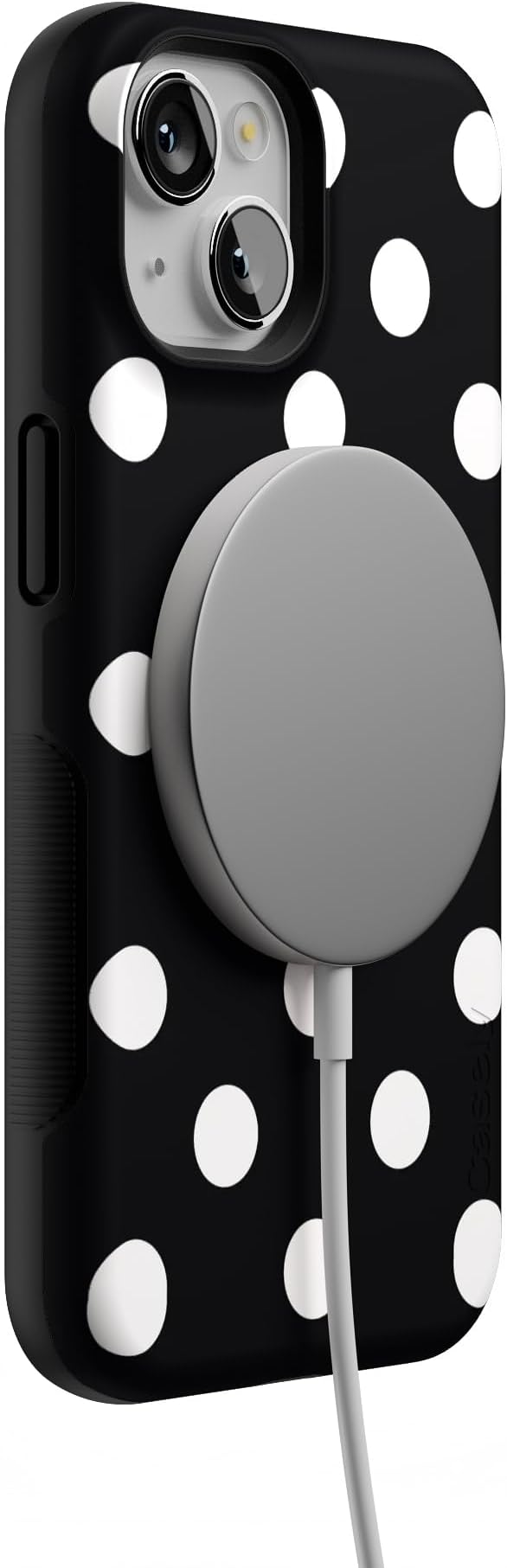 Casely iPhone 14 Case | Polka Dots | High Contrast Design | Compatible with MagSafe | Bold Protective Design