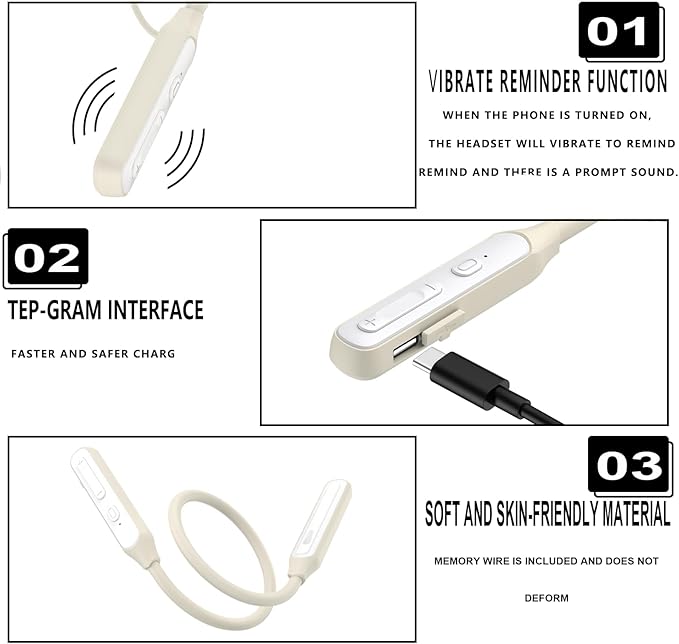 Neckband Earbuds，V5.2 with Microphone, 35 Hours Playtime, in-Ear Wireless Earbuds with Neckband，IPX7 sweatproof deep bass is Used for Music Phone Sports.(Skin)