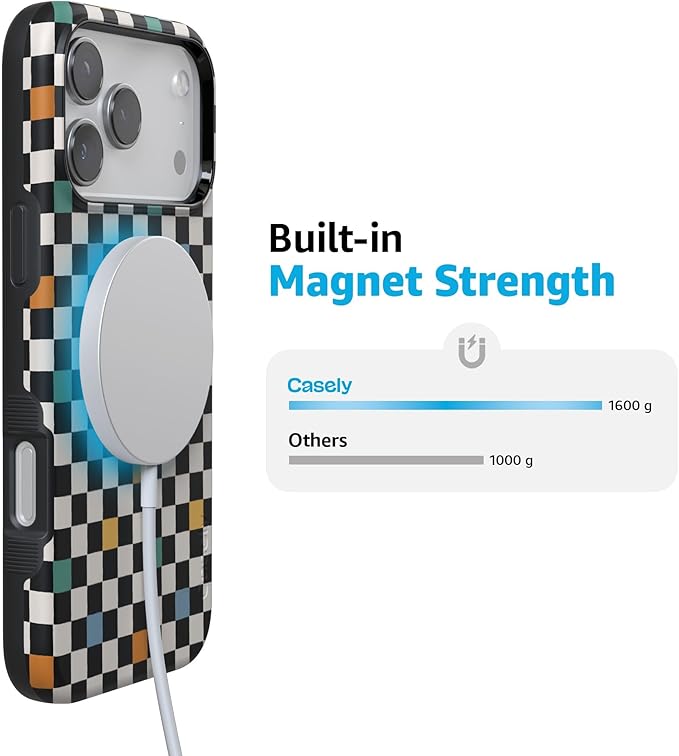 Casely iPhone 17 Pro Case | Old Skool | Retro Checkerboard | Compatible with MagSafe | Bold Protective Design