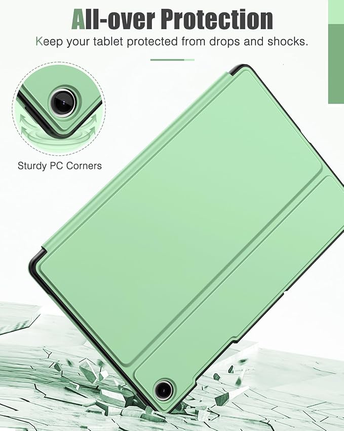 MoKo Case for Samsung Galaxy Tab A9 Plus 11-Inch 2023, Multi-Angle Viewing Slim Hard Back Shell Protective Cover Case with Auto Wake/Sleep for Galaxy Tab A9+ Tablet SM-X210/SM-X216/SM-X218, Green