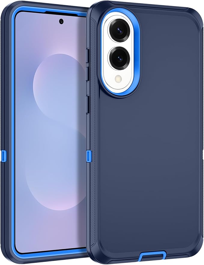 for Samsung Galaxy S25 Edge Case Heavy Duty Protective Shockproof Dropproof 3-Layer Full Body Protection [Without Screen Protector] Tough Rugged Case for Galaxy S25 Edge,Navy Blue