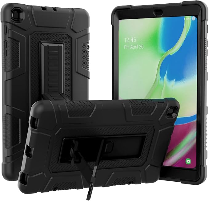Case for Samsung Galaxy Tab A 10.1 2019, Hybrid Shockproof Rugged Drop Protection Cover with Kickstand for Samsung Galaxy Tab A 10.1 Inch SM-T510 / T515(Black)