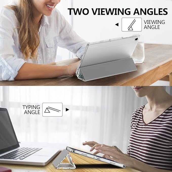 MoKo Case for Galaxy Tab A9+/A9 Plus 11 inch 2023, Slim Stand Protective Smart Cover with Hard PC Translucent Back Shell for Tab A9 Plus Tablet (SM-X210/X216/X218), Auto Wake/Sleep, Flowers