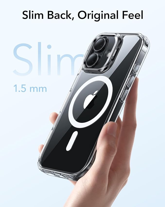 ESR for iPhone 17 Case with Stash Stand, Camera Control Cover Compatible with MagSafe, Military-Grade Drop Protection Magnetic Phone Case for iPhone 17, Scratch-Resistant Back Cover,Clear