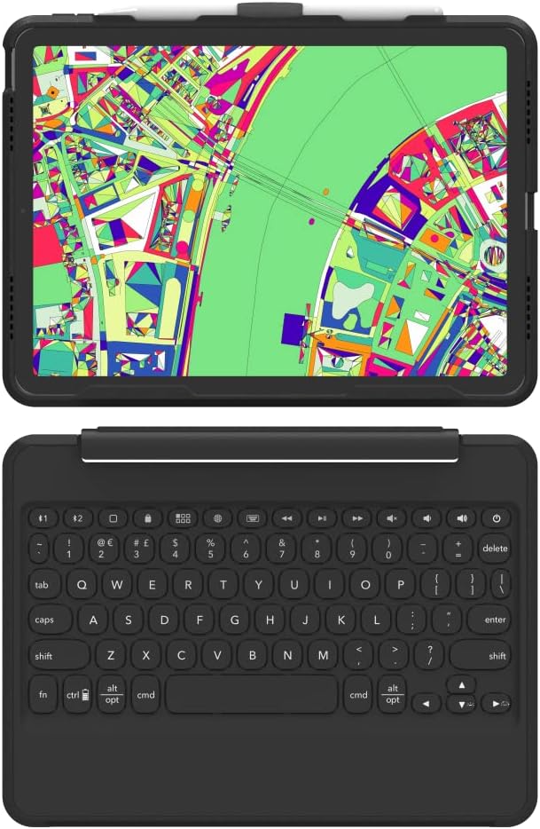 ZAGG Rugged Book Detachable Case and Magnetic-Hinged Keyboard for iPad Air 11" (M3)/ Air 11" (M2)/ iPad 10.9" (air 4th gen)/ 11" (1st & 2nd Gen), Bluetooth Pairing, Backlit Keyboard, Black