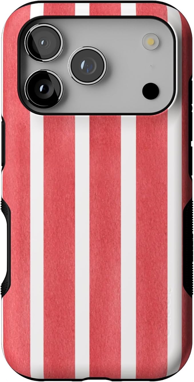 Casely iPhone 17 Pro Case | East Coast Summer | Red Stripes | Bold Protective Design | Compatible with MagSafe