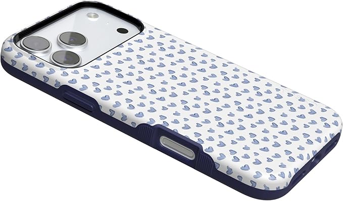 Casely iPhone 17 Pro Case | Lovebug | Blue Hearts | Compatible with MagSafe | Bold Protective Design
