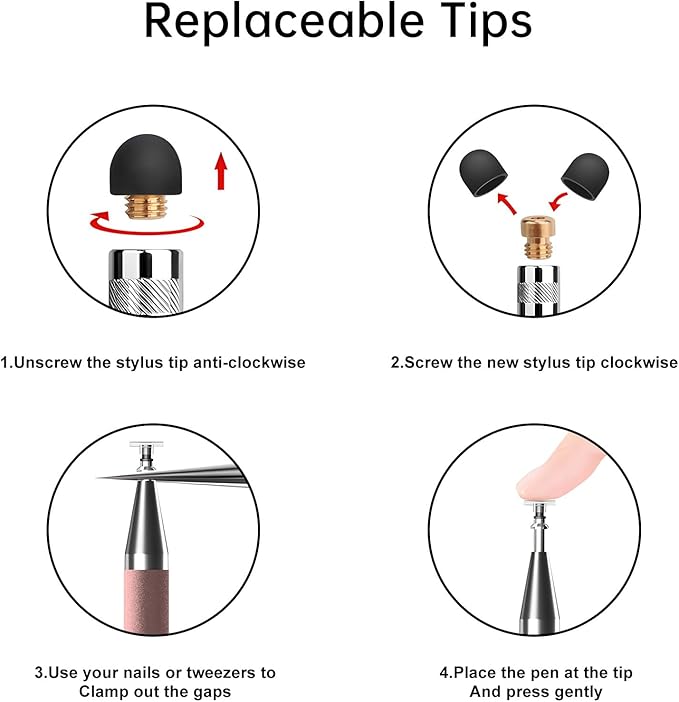 Bopomofo Stylus (5 Pcs), 2-in-1 Stylus Pen for Touchscreen, High Precision and Sensitivity, Suitable for iPhone/ipad/Android Tablets, Compatible with All Touch Screens,Rose Gold