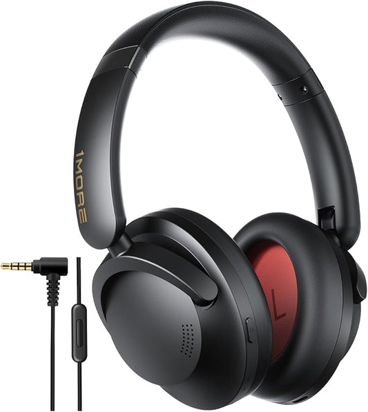 1MORE SonoFlow Pro HQ51 Wireless Over-Ear Headphones, Reduce Noise by Up to 45dB, Hi-Res Audio, 100H Playtime, App Control, Bluetooth 5.4, AI Clear Calls, Ultra-Light Comfort for Travel Office, Black