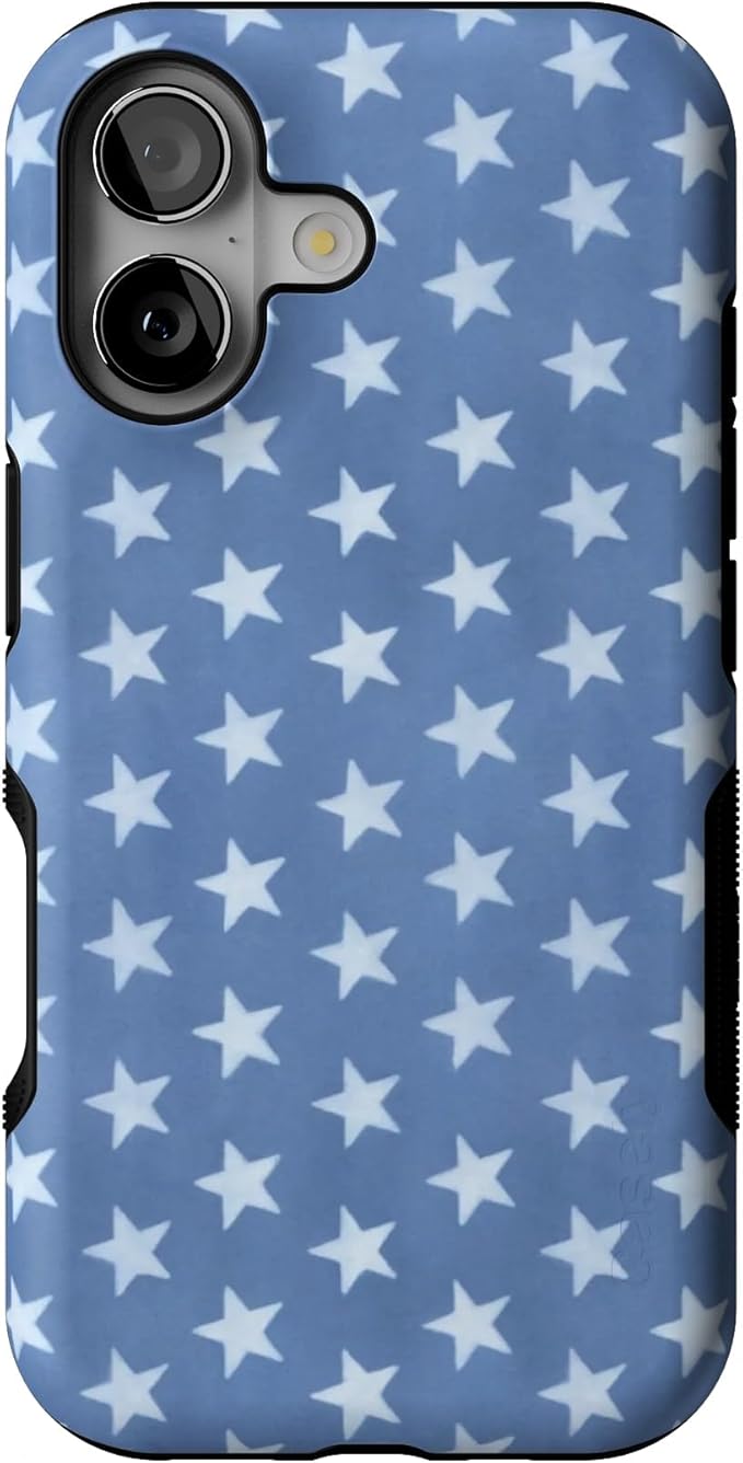 Casely iPhone 17 Case | Coastal Blues | Denim Stars | Bold Protective Design | Compatible with MagSafe