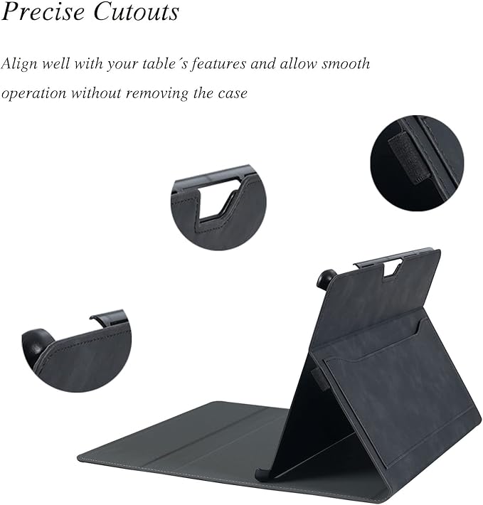 Microsoft Surface Pro 11 / Pro 10 / Pro 9 13 Inch Case, Multiple Angle Viewing Portfolio Business Cover with Pocket & Stylus Holder, Compatible with Type Cover Keyboard. (Graphite)