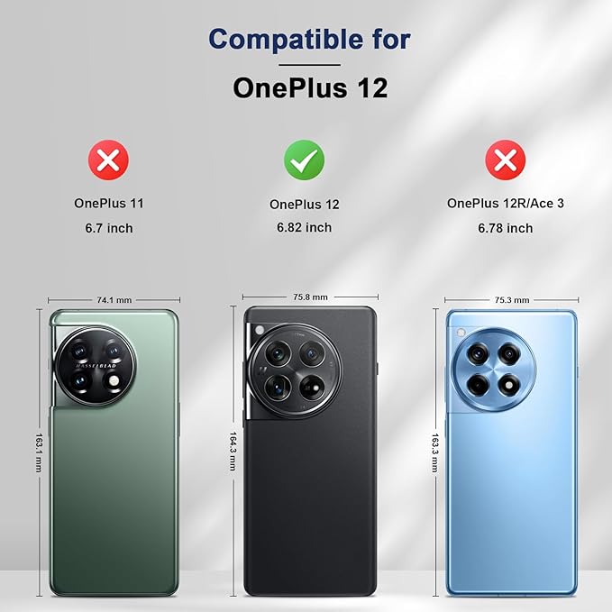 Jasonyu Flip Wallet Case for OnePlus 12,Leather Magnetic Folio Cover with Card Holder,Kickstand - TPU Shockproof Durable Protective Phone Case,Blue