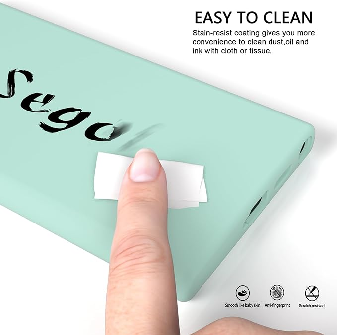 E Segoi Designed for Galaxy S24 Ultra Case, Liquid Silicone Gel Rubber Shockproof Case Soft Microfiber Cloth Lining Cushion Compatible with Galaxy S24 Ultra 5G 6.8 inch (Mint, S24 Ultra - 6.8")