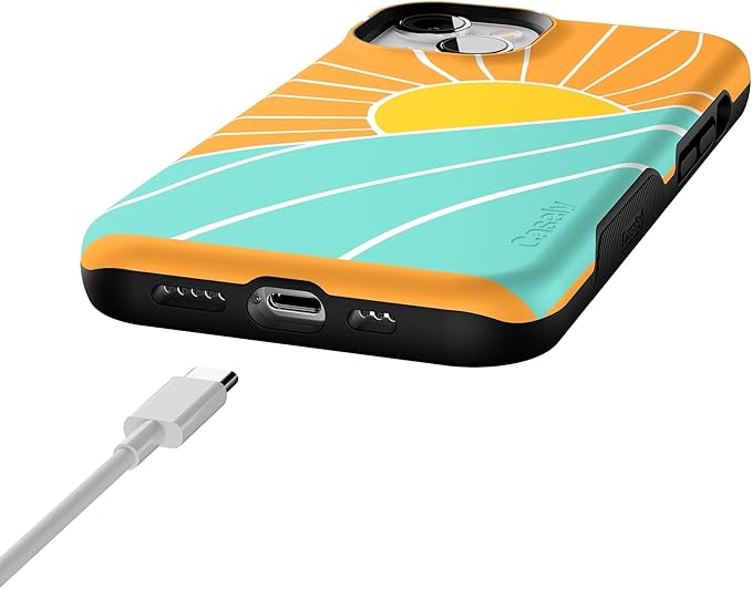 Casely iPhone 14 Case | Waves & Rays | Sunshine | Compatible with MagSafe | Bold Protective Design