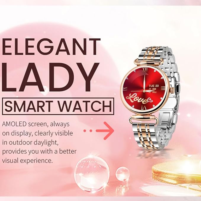 Smart Watches for Women (Answer/Make Calls), 1.28” Fitness Tracker Watch with Heart Rate/Blood Pressure/Sleep Monitor, Android Phones iPhone Compatible Christmas Birthday Gifts for Women