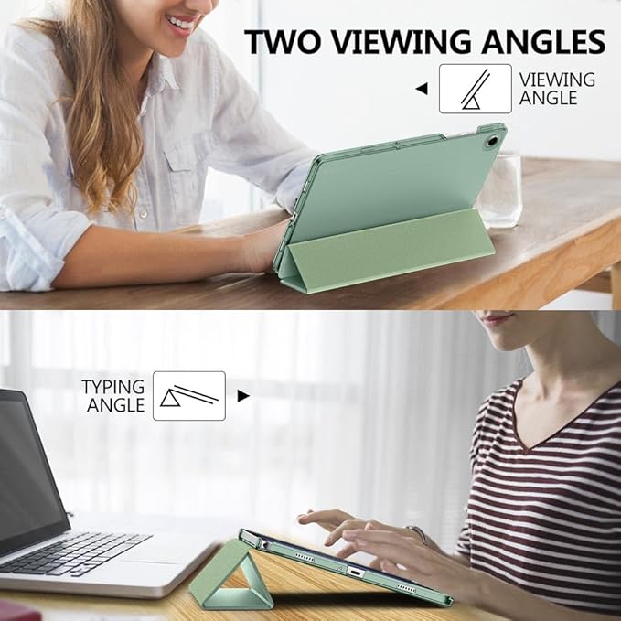 MoKo Case for Galaxy Tab A9+/A9 Plus 11 inch 2023, Slim Stand Protective Smart Cover with Hard PC Translucent Back Shell for Tab A9 Plus Tablet (SM-X210/X216/X218), Auto Wake/Sleep, Agave Green