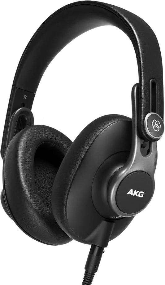 AKG Pro Audio K371 Wired Over-Ear, Closed-Back, Foldable Professional Recording Studio Headphones, Studio Monitor Mixing, Podcast, DJ Stereo Headsets, Black