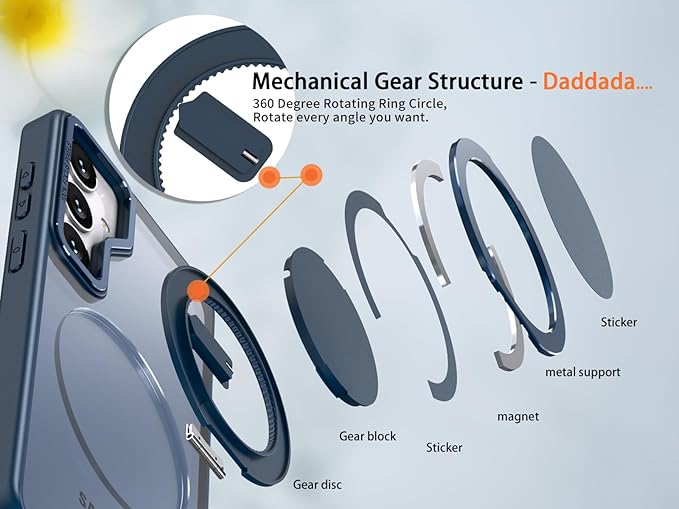 Magnetic Stand Case for Samsung Galaxy S23 6.1" [with 2 Screen Protectors] [360° Rotation Magnetic Stand] [Compatible with Magsafe] Military-Grade Drop Protection Case, Blue