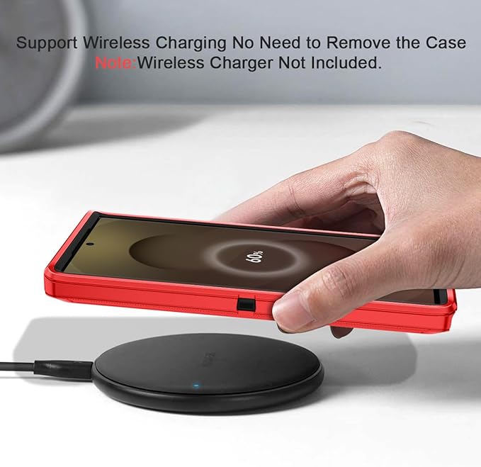 for Samsung Galaxy S25 Ultra Case Heavy Duty Protective Shockproof Dropproof 3-Layer Full Body Protection [Without Screen Protector] Tough Rugged Case for Galaxy S25 Ultra,Red/Black