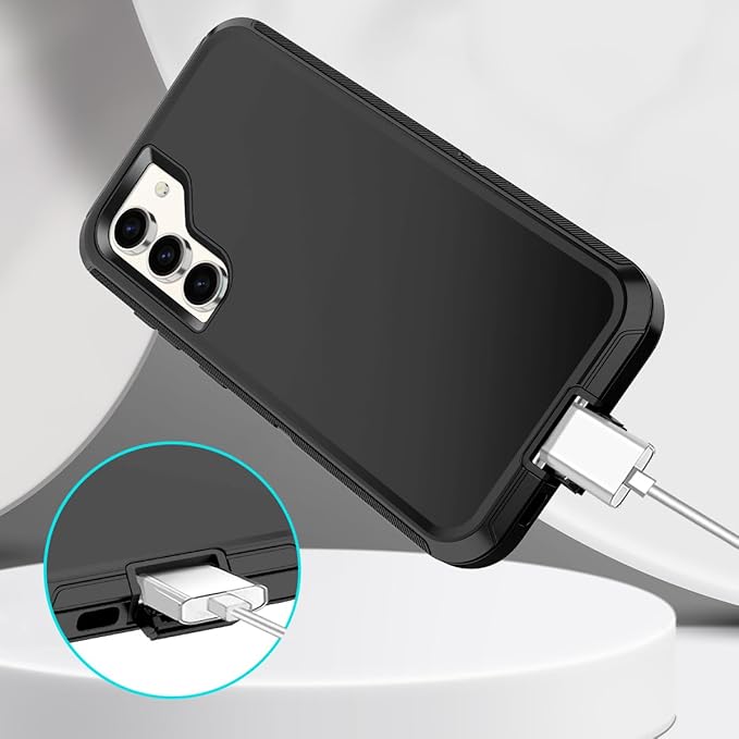 for Samsung Galaxy S23 Case Heavy Duty Protective Shockproof Dropproof 3-Layer Full Body Protection [Without Screen Protector] Tough Rugged Case for Galaxy S23,Black