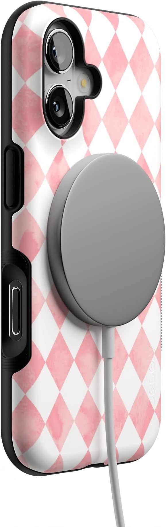 Casely iPhone 17 Case | Queen of Diamonds | Pink Watercolor | Bold Protective Design | Compatible with MagSafe