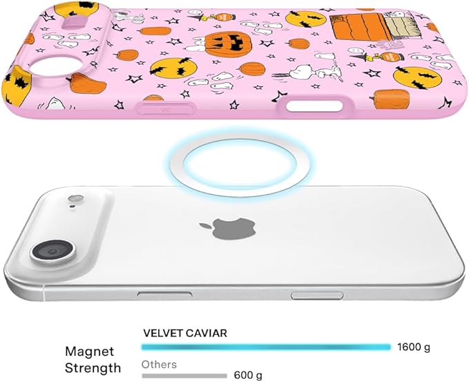 VELVET CAVIAR Case for iPhone 17 Air | Compatible with MagSafe | 10ft Drop Tested | Protective Designer Cases | Pink Pumpkin Snoopy