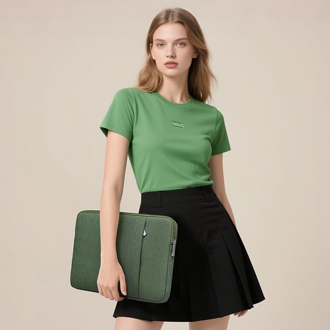 HYZUO 15-16 Inch Laptop Sleeve Bag Set for MacBook Pro 16 M4/M3/M2/M1 Pro/Max, 15" Surface Book, Notebook Case for 15" 15.6" HP Dell Lenovo ThinkBook Asus Acer Samsung Huawei, Grass Green