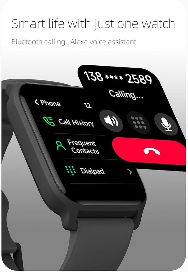 OCTANDRA Move 2 VeryFit 1.8" Bluetooth Answer Call Alexa Smart Watch Heart Rate Blood Oxygen Saturation Sleep Monitor Step Counter IP68 Activity Fitness Tracker Watches for Men Women (IDW13) (Blue)