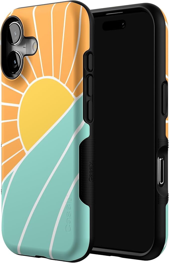 Casely iPhone 17 Case | Waves & Rays | Sunshine | Bold Protective Design | Compatible with MagSafe