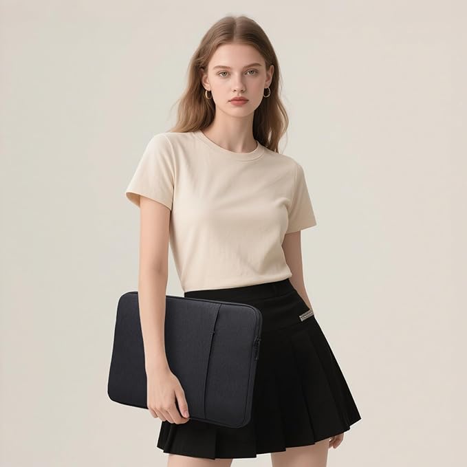 HYZUO 14-15 Inch Laptop Sleeve Bag Set for MacBook Air 15 M4/M3/M2, MacBook Pro 15, XPS 14/15 Plus, 15" Surface Laptop, Notebook Case for 14" HP Lenovo ThinkPad Asus Acer Huawei, Black