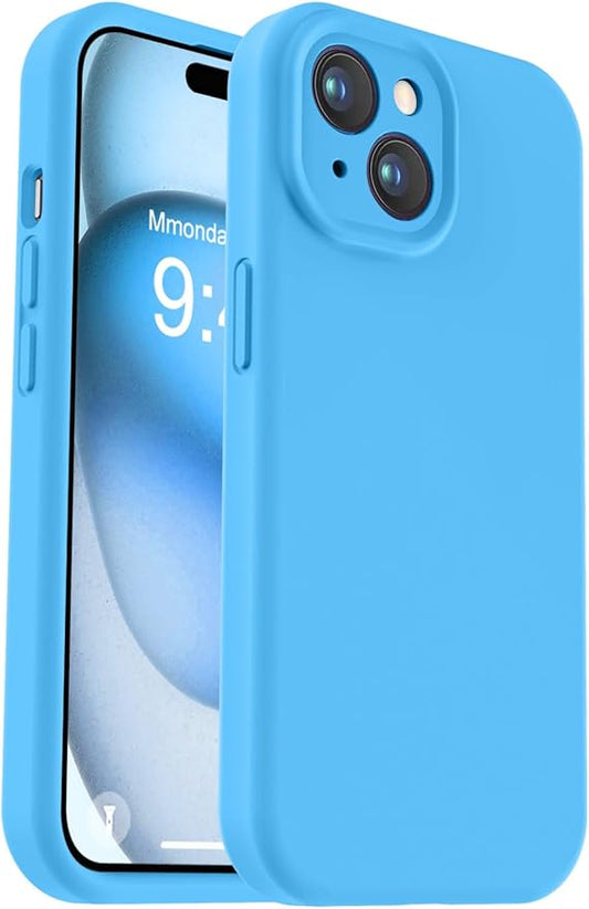 Vooii Compatible with iPhone 15 Case, Upgrade Defender Liquid Silicone, [Enhanced Camera Protection] [Soft Anti-Scratch Microfiber Lining] Shockproof Phone Case for iPhone 15 6.1 inch - Blue