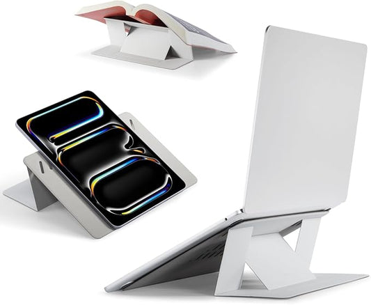 MOFT Invisible Laptop Stand for Desk, Stick-Free Tablet and Computer Stand with Dual-Angle, Foldable&Portable Laptop Riser Holder, Fits 13"+ Tablets & 15"+ Laptops, Misty Cove (Non-Adhesive Version)