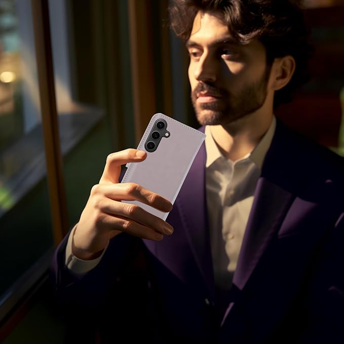 MONASAY Wallet Case Fit for Samsung Galaxy S23 FE 6.4 inch 5G,[RFID Blocking] Flip Folio Leather Cell Phone Cover with Credit Card Holder, Pinksand