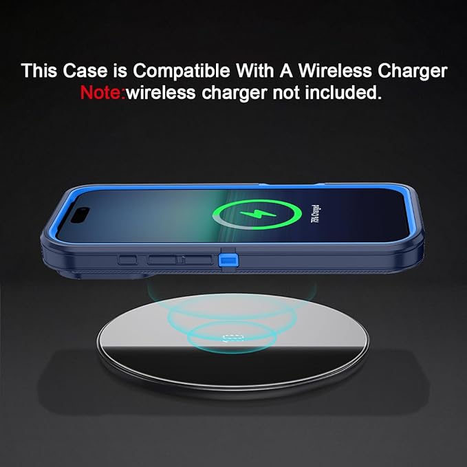 for iPhone 17 Pro Case Shockproof Dust/Drop Proof 3-Layer Full Body Protection [Without Screen Protector] Rugged Heavy Duty Cover Case for Apple iPhone 17 Pro 6.3" 2025,Navy Blue