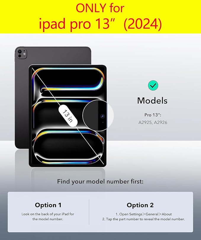 for Ipad Pro 13-inch Case M4 7th Gen 2024(Model:A2925/A2926) Genuine Leather Cover Protective Shell,Built-in Pencil Holder and Auto Wake/Sleep.Blue