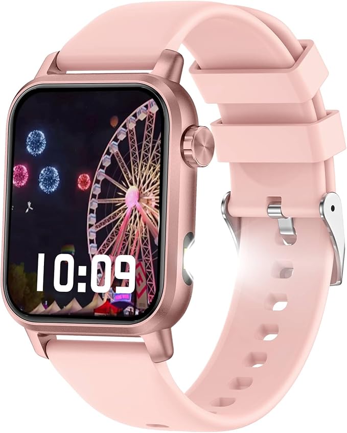 KPEP Smart Watches with LED Flashlight, 1.85" HD Smartwatches for Men Women, Answer/Make Calls, Heart Rate/SpO2/Sleep Monitor, 100+ Sport Modes, IP68 Waterproof Fitness Tracker for iOS Android, Pink
