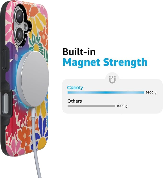 Casely iPhone 17 Case | Flower Patch | Multi-Color Floral | Compatible with MagSafe | Bold Protective Design