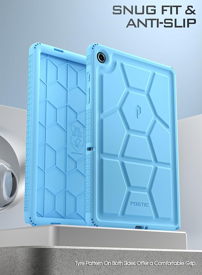 Poetic TurtleSkin Case Designed for Samsung Galaxy Tab A9+ Plus 11 Inch 2023, Heavy Duty Shockproof Rugged Kids Friendly Drop Protection Silicone Cover Case, Light Blue