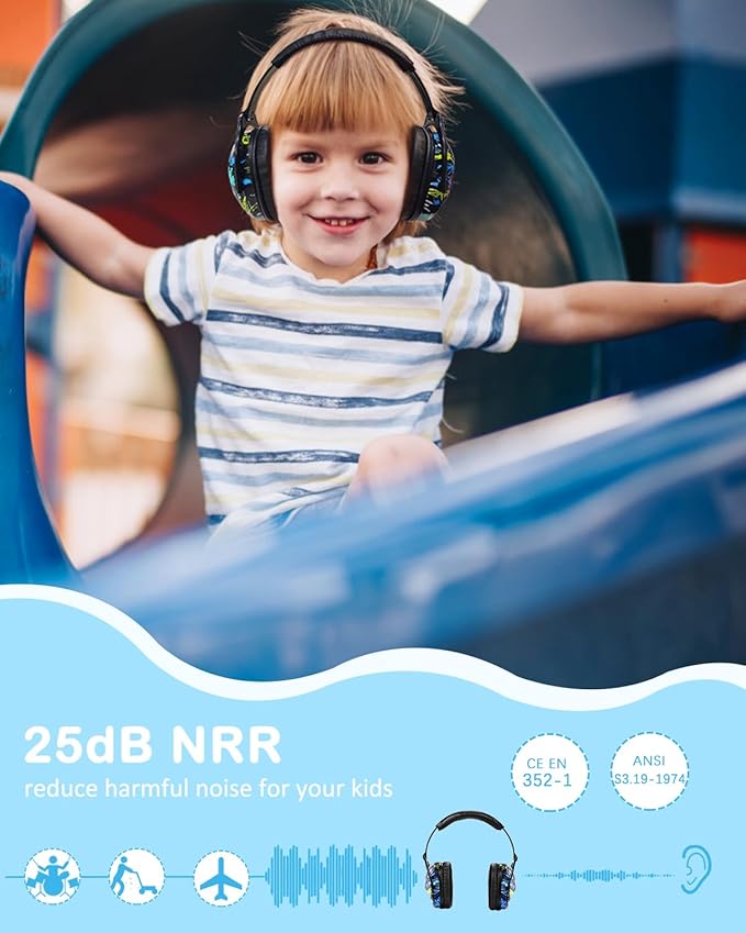 ZOHAN EM030 Kids Ear Protection, Noise Cancelling Headphones Ear Muffs for Autism Sensory, Safety Noise Reduction Hearing Protection for Monster Truck/Concerts/Fireworks/Air Shows