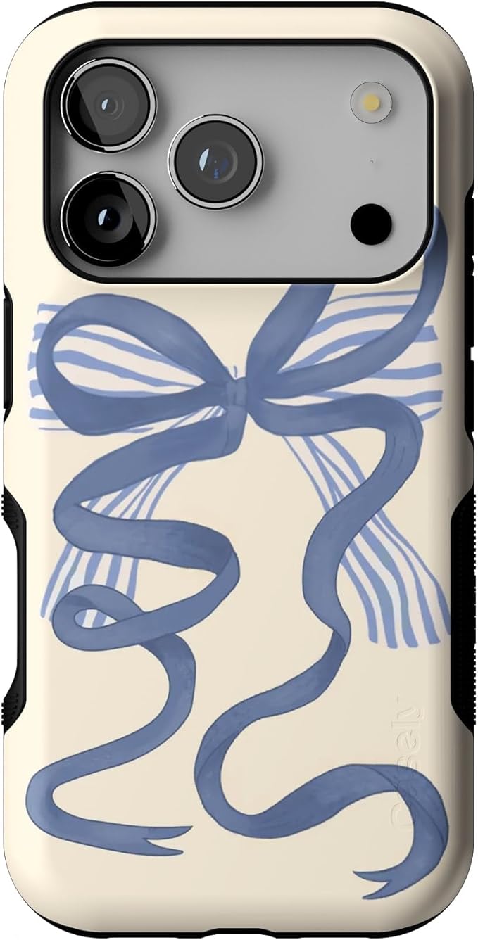 Casely iPhone 17 Pro Case | Heartstrings | Blue Bow | Bold Protective Design | Compatible with MagSafe