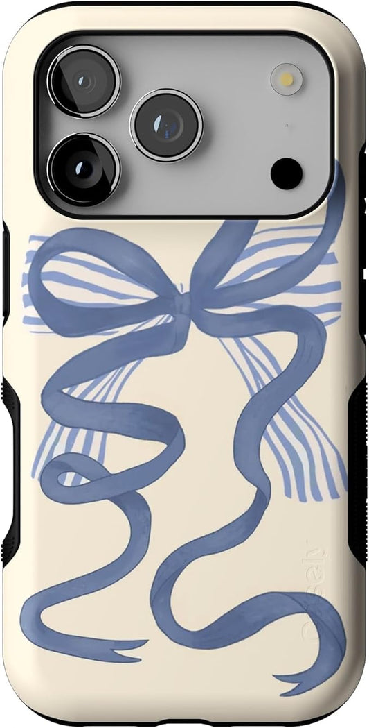 Casely iPhone 17 Pro Case | Heartstrings | Blue Bow | Bold Protective Design | Compatible with MagSafe